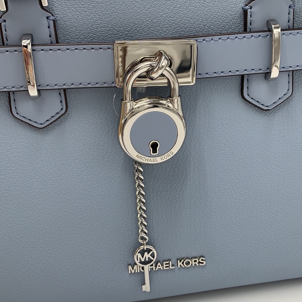 MICHAEL KORS HAMILTON SMALL SATCHEL PALE GOLD COLOR - Picture 6 of 13
